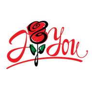 I love you and red rose