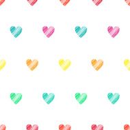 Seamless pattern with hand drawn grunge textured hearts