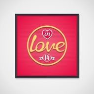 Pop-art neon signboard - in love