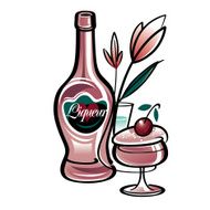 Liqueur and flowers