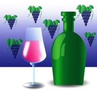 green bottle and wineglass