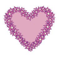 Pink and Yellow Daisy Flower Heart Frame Filled With Mauve