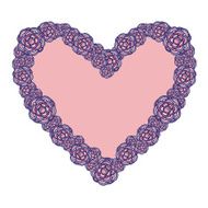 Pink and Purple Mosaic Style Daisy Flower Heart Frame