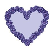 Blue and Purple Daisy Flower Heart Frame with Copy Space