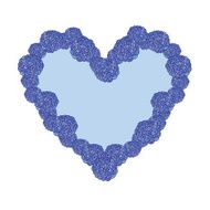 Blue Clumped Flower Heart Frame With Copy Space