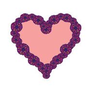 Purple and Pink Daisy Flower Heart Frame With Copy Space