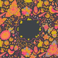 Vintage retro background with floral ornament empty space the m N2