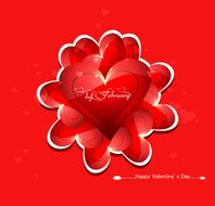 Beautiful card colorful for valentine&#039;s day heart design vector