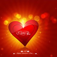 Valentine&#039;s day shiny heart background colorful design vector illustration