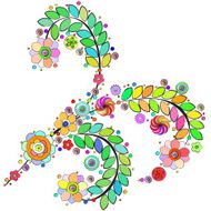 Flowers vector traditional branch of floral blooming