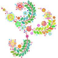 Flowers vector traditional branch of floral blooming N2