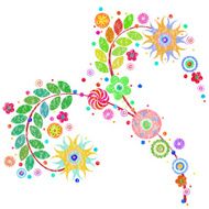 Flowers vector traditional branch of floral blooming N3