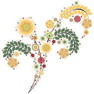 Flowers vector traditional branch of floral blooming N4