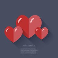 Vector modern flat heart background Eps 10