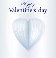 Blue vector paper Valentine&#039;s heart