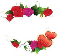 Valentines Day floral frame
