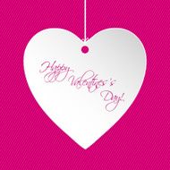 Valentine greeting card design with white heart