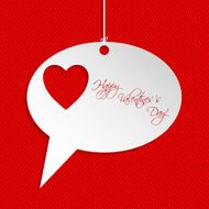 Valentine greeting card design with speech bubble