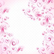 Abstract floral background with hearts in pink N2