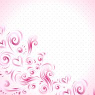 Abstract floral background with hearts in pink N3