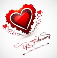 Valentines day for greeting card or wedding invitation hearts