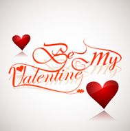 Card for Be My Valentine text colorful hearts design