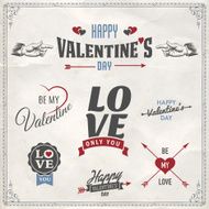 Valentine&#039;s Day vector sign collection