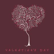 stylized tree valentine&#039;s day card