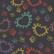 Romantic seamless pattern with hearts N111