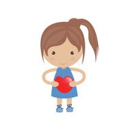 beautiful girl embraces the heart on a background N3