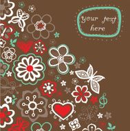 Floral background summer theme greeting card Template design N6