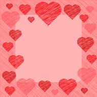 Valentine&#039;s Day Card in scribbled lines