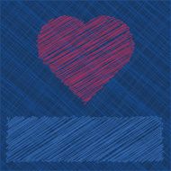 Valentine&#039;s Day Card in scribbled lines N2