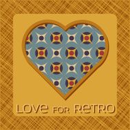 Heart with pattern in retro colors