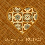 Heart with pattern in retro colors N2