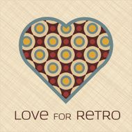 Heart with pattern in retro colors N3
