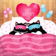 Happy Valentines Day card with cat N2