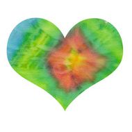 green batik valentin heart