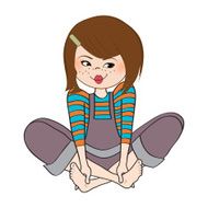 romantic girl is sitting barefoot N3