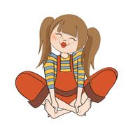 romantic girl is sitting barefoot N6