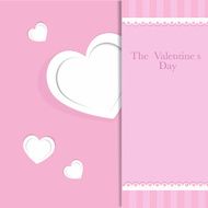 Heart from paper Valentines day card N5