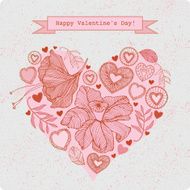 Valentine&#039;s day card with beautiful flowers N3