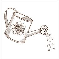 Watering Can With Flowers N7
