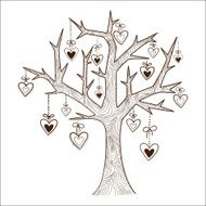 Tree with hearts labels