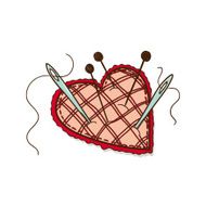Pin cushion in a heart shape N2