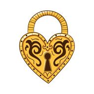 Heart lock isolated on white
