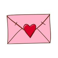 Love letter isolated on white