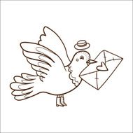 Bird with letter