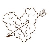 Cloud heart with arrow N3