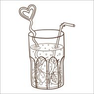 Cocktail with heart stick